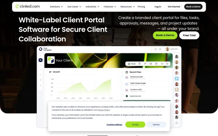 Screenshot of clinked.com