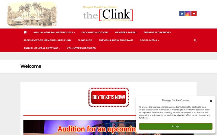 Captura de ecrã de clinktheatre.com.au