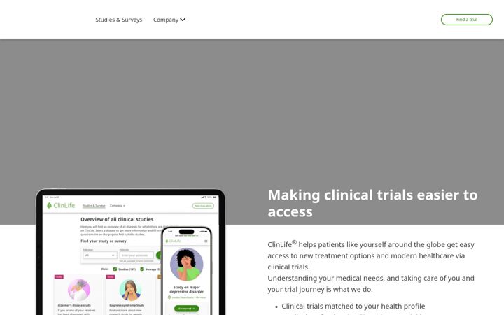 Captura de ecrã de clinlife.au