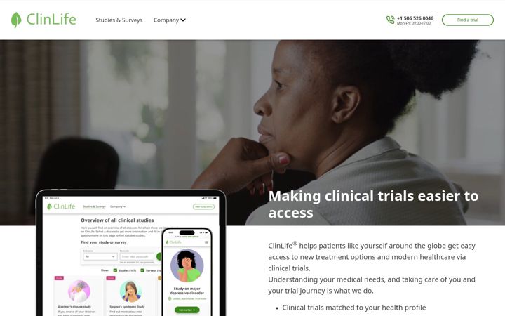 Captura de pantalla de clinlife.ca