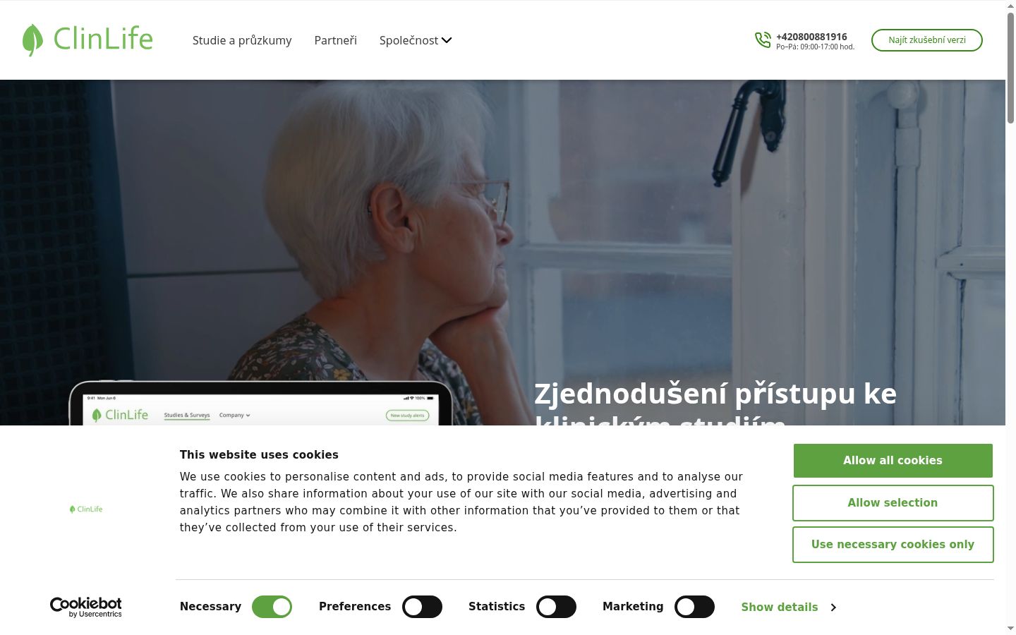 Screenshot van de toestemmingsbanner zoals getoond vóór enige interactie