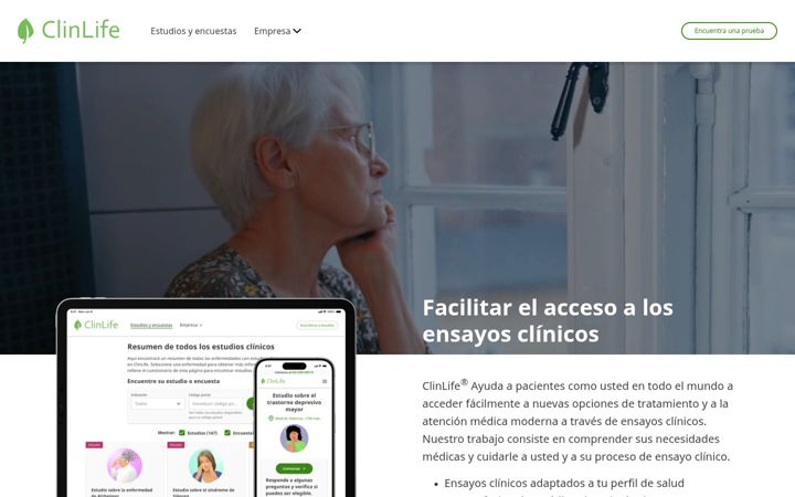 Kuvakaappaus sivustosta clinlife.es
