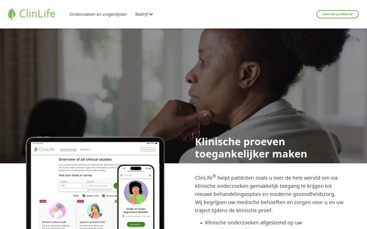 Snímek obrazovky clinlife.nl