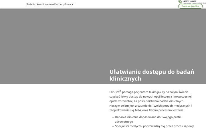 Екранна снимка на clinlife.pl