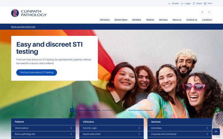 Captura de ecrã de clinpath.com.au