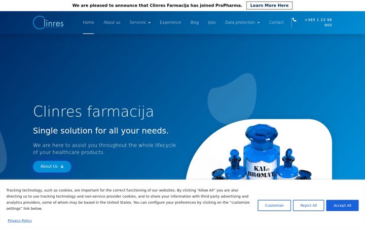 Screenshot van clinres-farmacija.hr