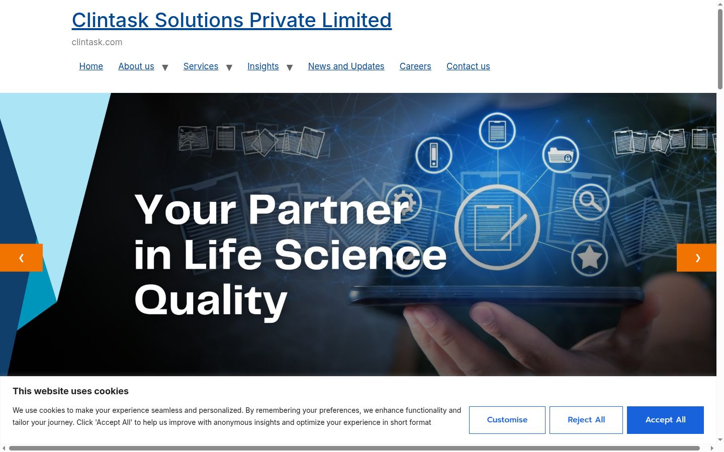 Screenshot of the consent banner shown before any interaction