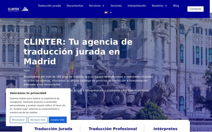 Posnetek zaslona clinter.es