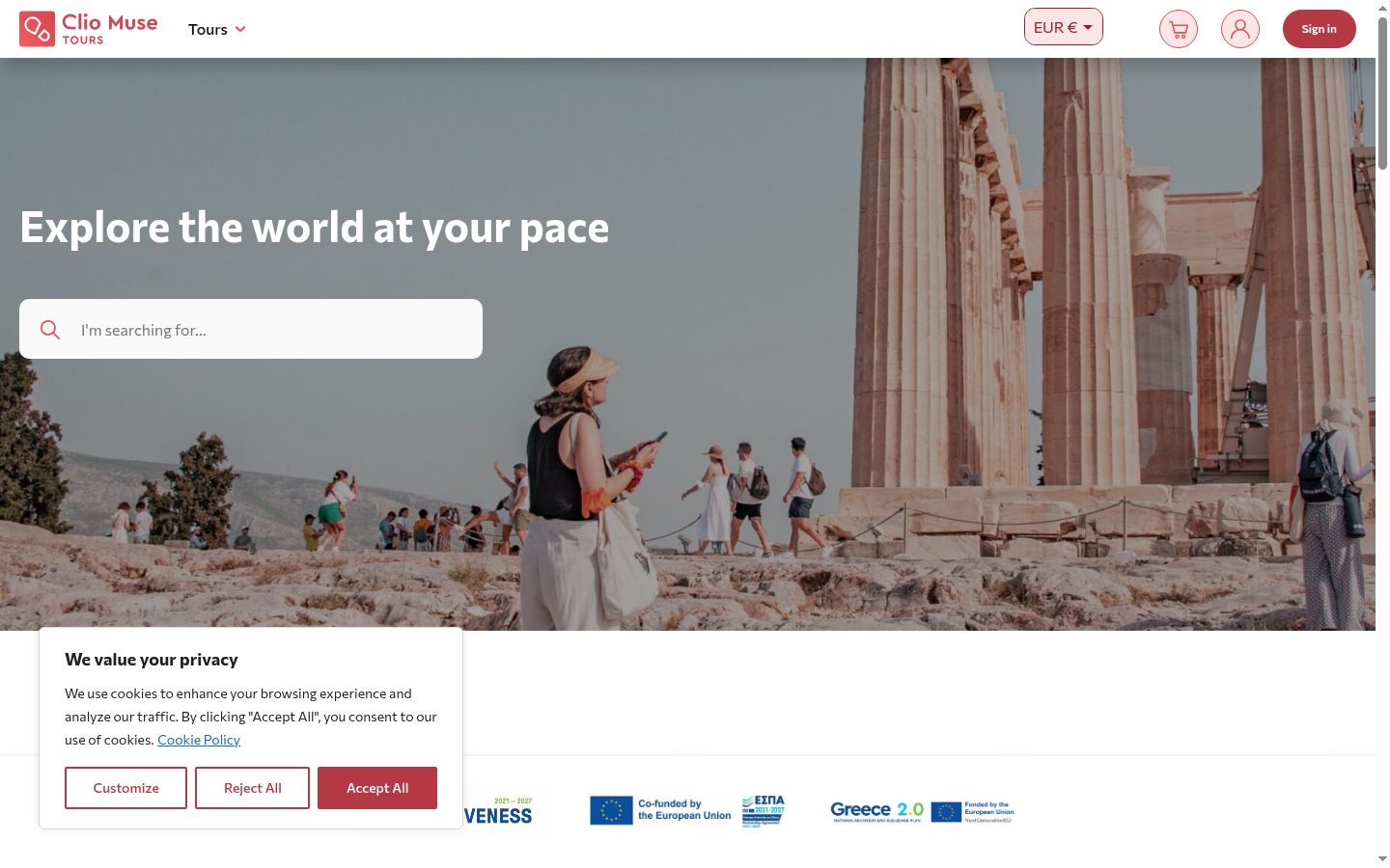 Screenshot of the consent banner shown before any interaction
