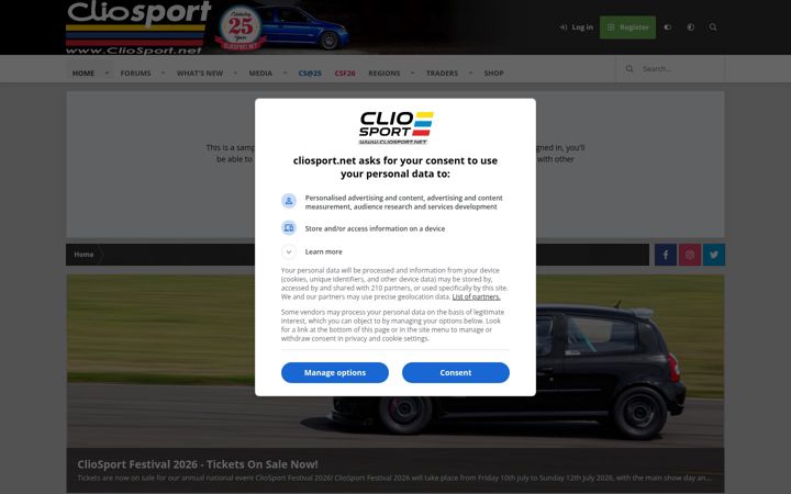 Screenshot of cliosport.net