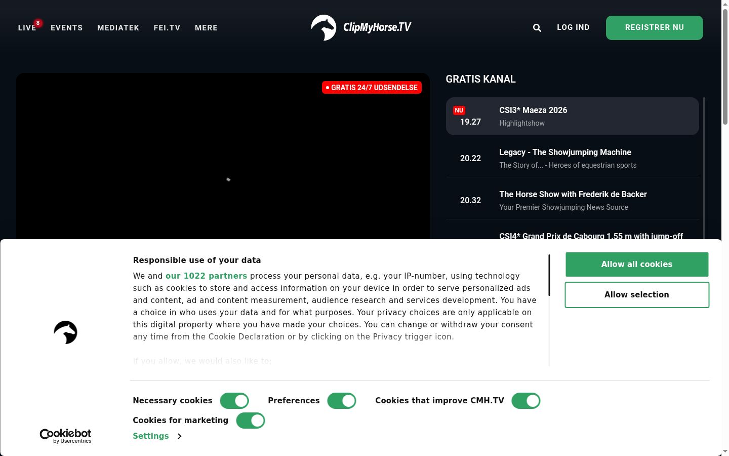 Screenshot of the consent banner shown before any interaction