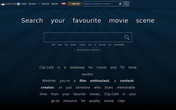 Screenshot of clip.cafe