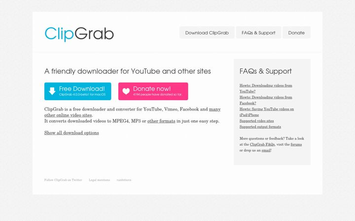 Screenshot of clipgrab.org