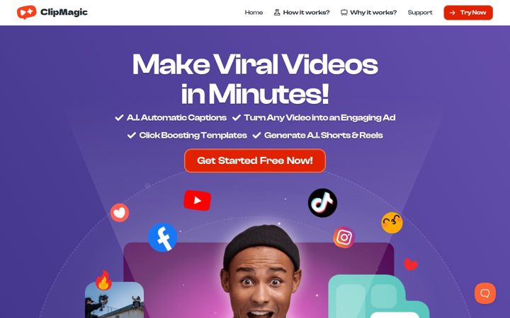 Screenshot of clipmagic.com