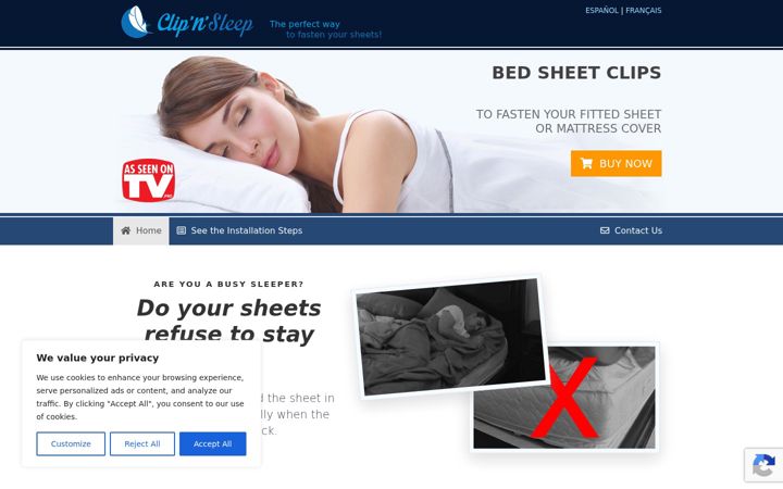 Screenshot of clipnsleep.com