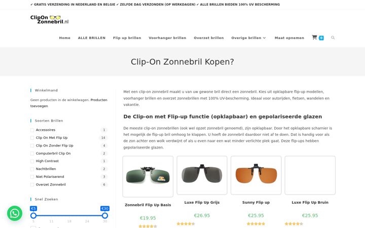 Captura de ecrã de cliponzonnebril.nl