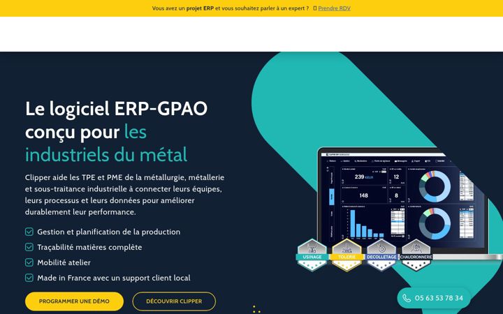 Screenshot of clipper-erp.com