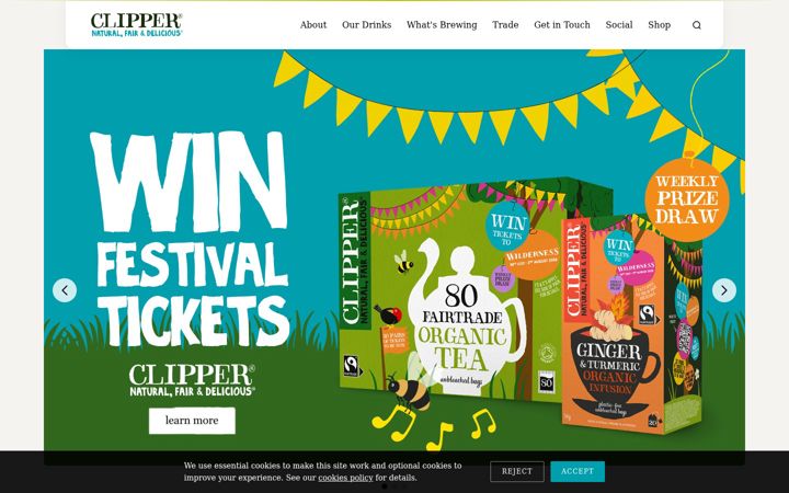 Screenshot stránky clipper-teas.com