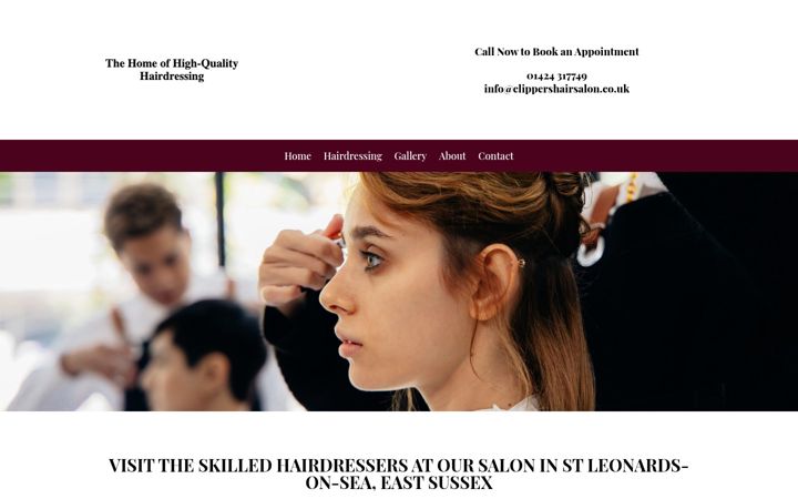 Zrzut ekranu clippershairsalon.co.uk