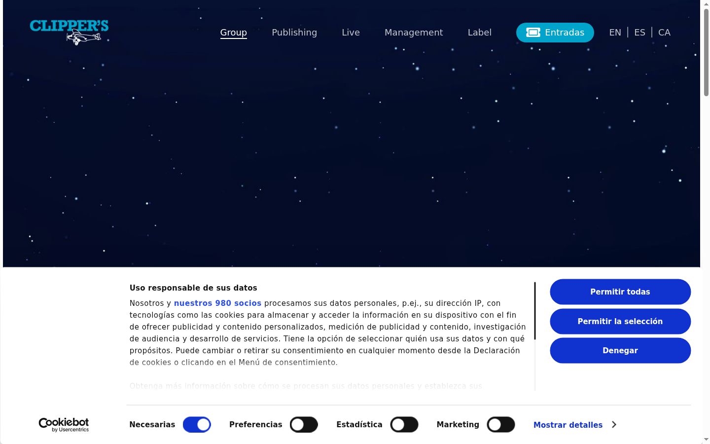 Sutikimo reklamjuostės, rodytos prieš bet kokią sąveiką, ekrano kopija