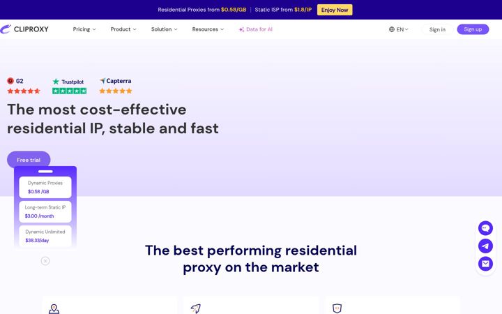 Screenshot of cliproxy.com