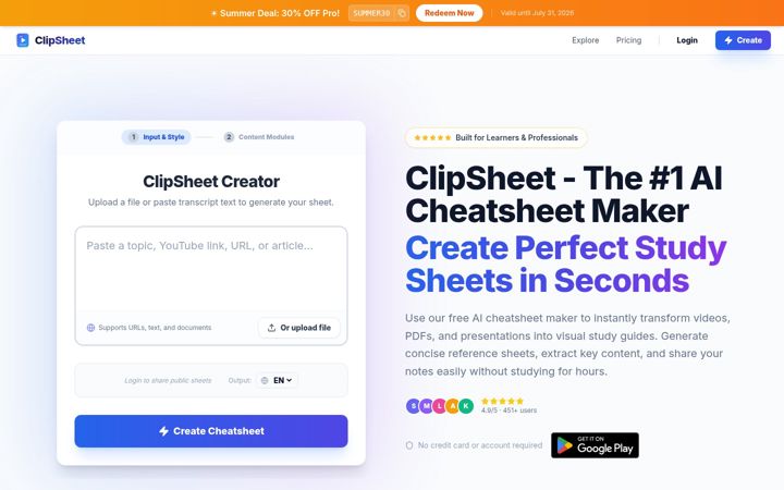 Skærmbillede af clipsheet.app