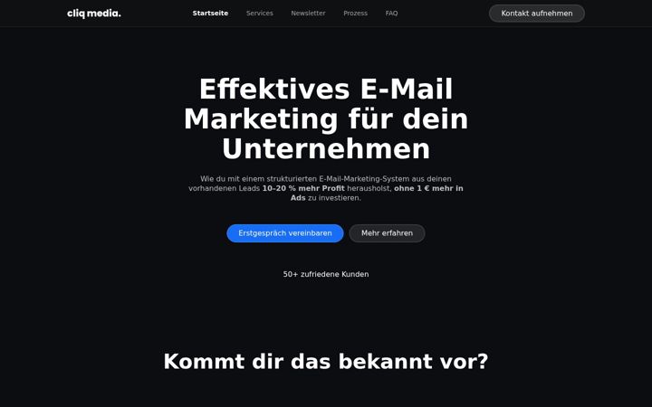 Screenshot of cliq-media.com