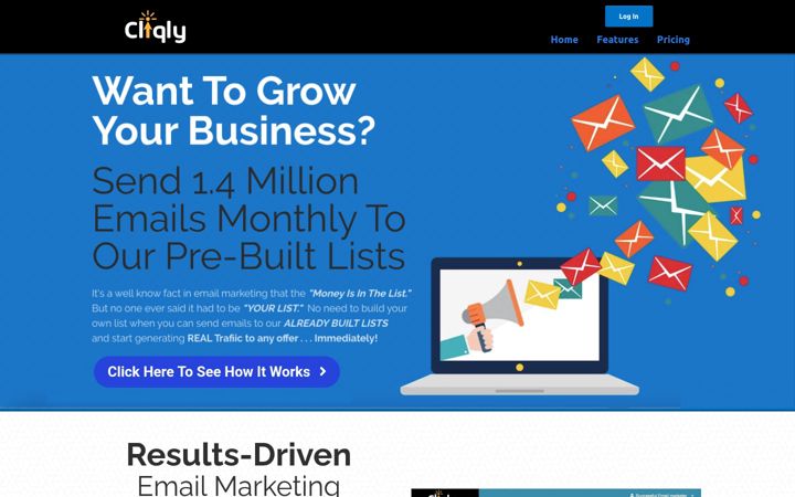 Screenshot of cliqly.com