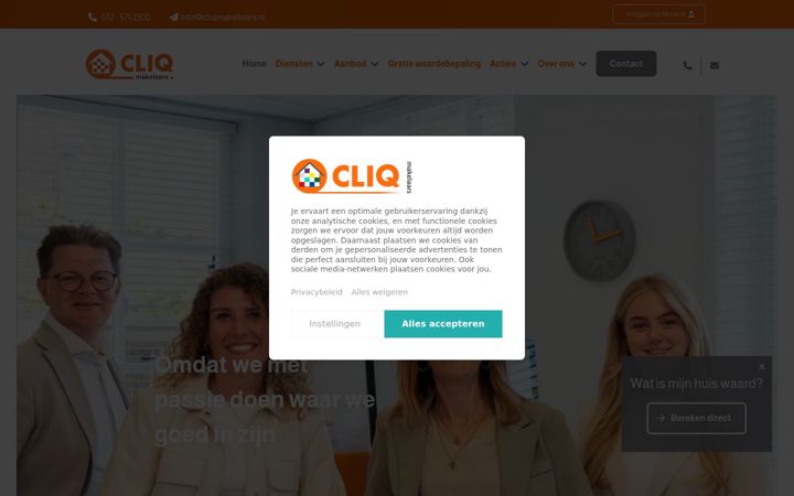 Captura de ecrã de cliqmakelaars.nl