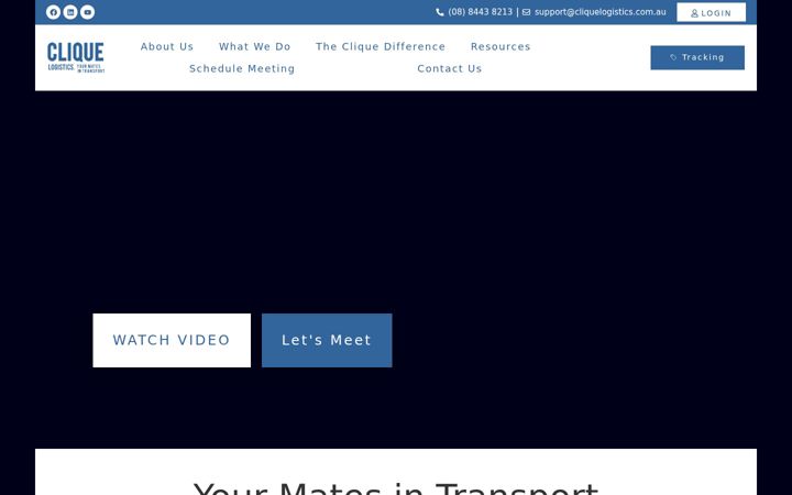 Captura de ecrã de cliquelogistics.com.au