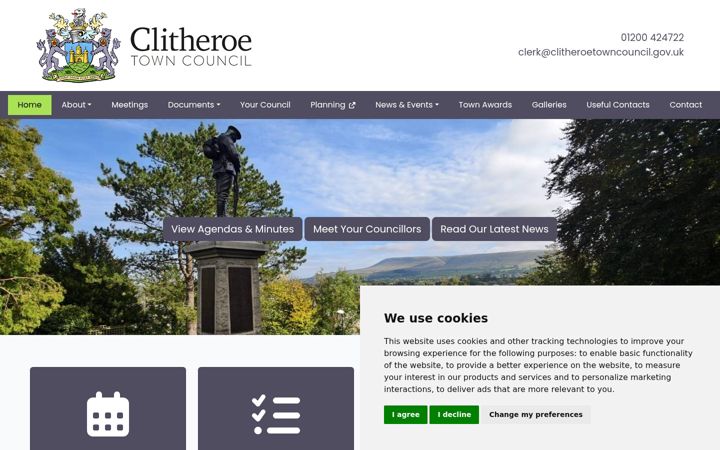 Screenshot of clitheroetowncouncil.gov.uk
