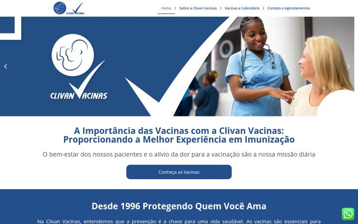 Captura de pantalla de clivanvacinas.com.br