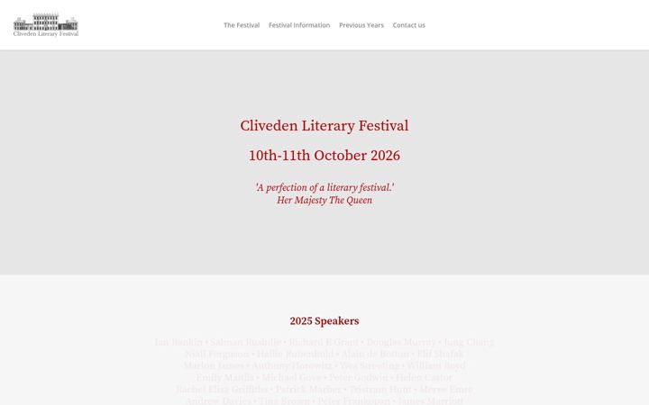 Capture d'écran de clivedenliteraryfestival.org