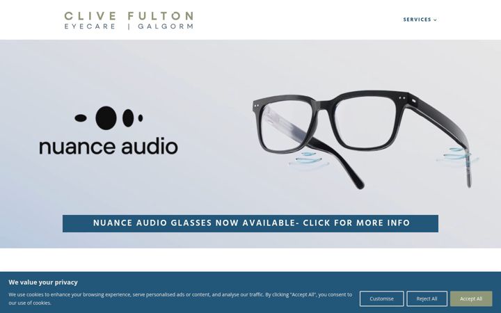 Screenshot of clivefultoneyecare.com