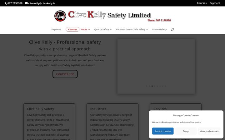 Screenshot of clivekelly.ie