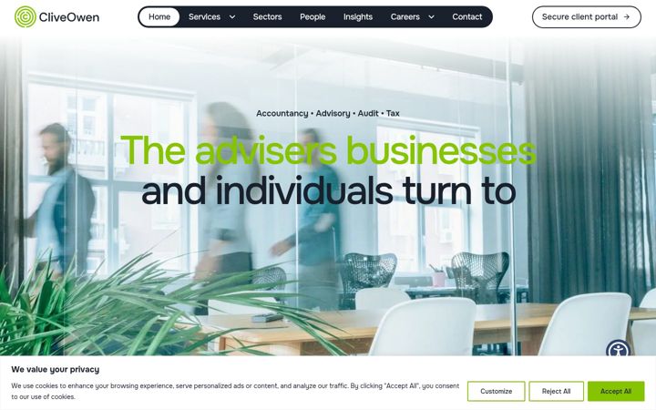 Screenshot of cliveowen.com
