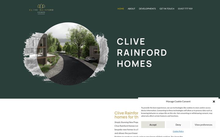 Zrzut ekranu cliverainfordhomes.co.uk