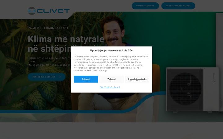 Screenshot of clivet-home.al