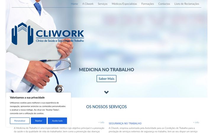 Captură de ecran a cliwork.pt