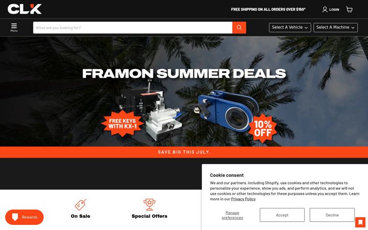 Screenshot of clksupplies.com
