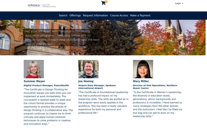 Screenshot von cll.gonzaga.edu