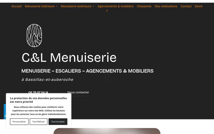 Kuvakaappaus sivustosta clmenuiserie-perigueux.fr