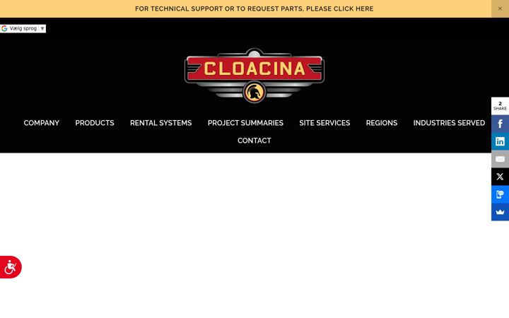 Screenshot of cloacina.com