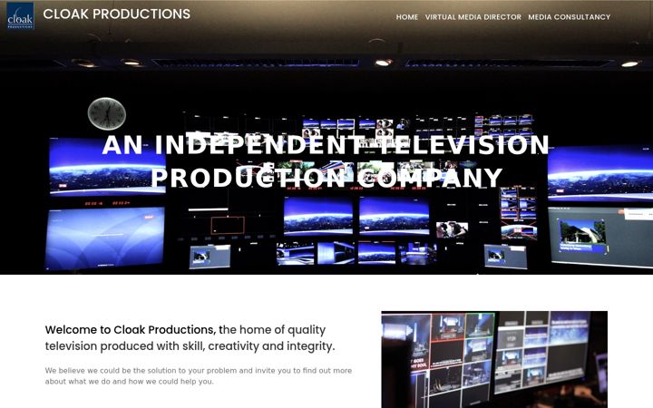 Screenshot of cloakproductions.com