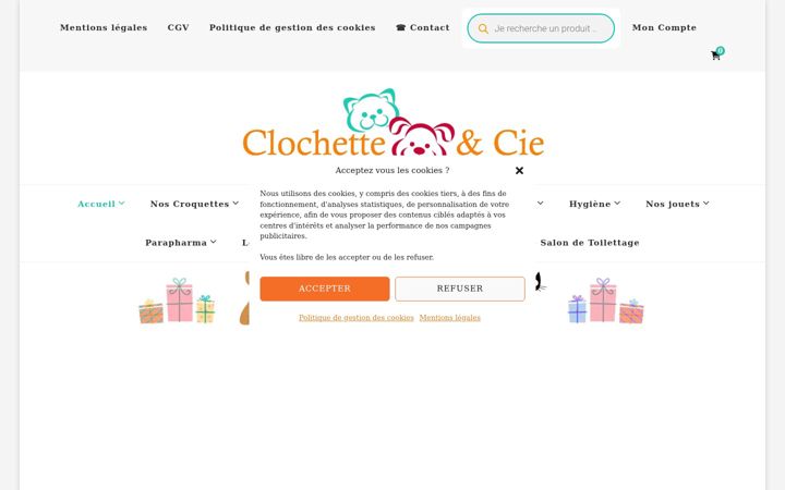 Captură de ecran a clochette-et-cie.fr