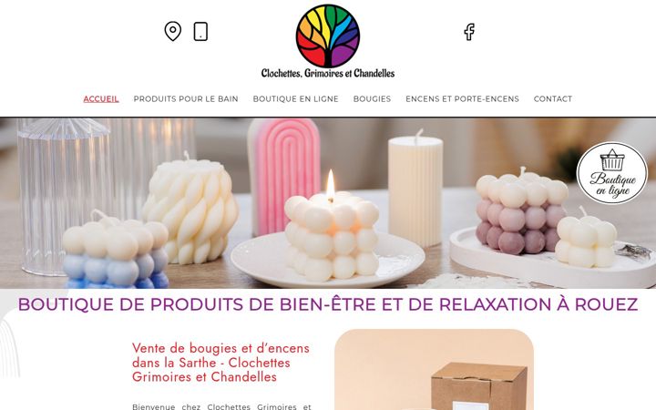 Screenshot of clochettesgrimoiresetchandelles.fr