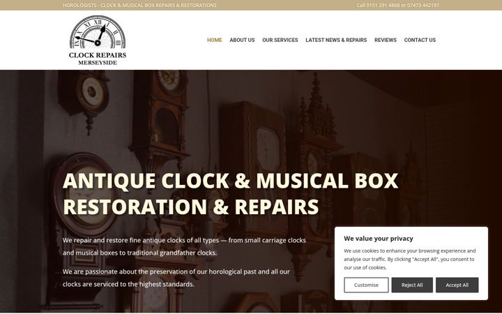Capture d'écran de clockrepairsmerseyside.co.uk