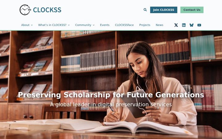 Screenshot of clockss.org