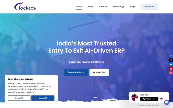 Screenshot of clocktos.com