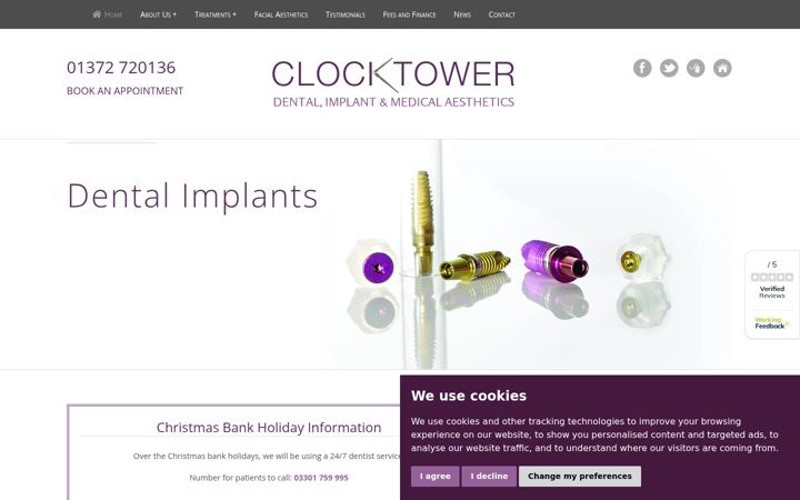 Screenshot of clocktowerdental.com